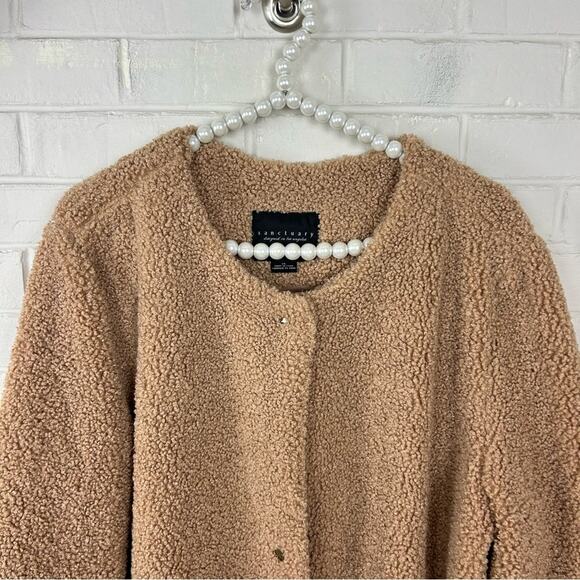 Sanctuary Button Front Teddy Knit Jacket Size XL - Picture 2 of 9